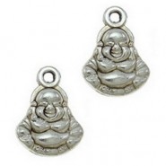 Metall Anhänger Buddha 10x14mm - Antik silber